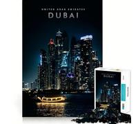 Puzzle da 1000 pezzi raffigurante la città metropolitana di Dubai,con intagli precisi e un'opera d'arte che stimola la mente e il tempo libero,ideale per un'esperienza natalizia divertente (50x75cm)