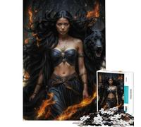 Puzzle da 1000 pezzi raffigurante la dea Ecate e il lupo Difficile e stimolante migliora la memoria Decorazione per la casa Giocattolo adatto a partire dai 14 anni (38x26cm)