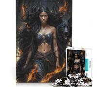 Puzzle da 1000 pezzi raffigurante la dea Ecate e il lupo un gioco impossibile con taglio di precisione e pezzi di forma casuale completamente ad incastro 38x52cm