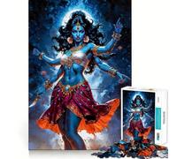 Puzzle da 1000 pezzi raffigurante la dea Kali dalla pelle blu con molteplici braccia,con dettagli precisi Gioco di logica,facile da giocare,ideale come regalo di compleanno 38x26cm