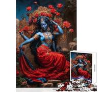 Puzzle da 1000 pezzi raffigurante la dea Kali in rosso e oro gioco educativo di analisi e logica antistress compleanno e Natale (50x75cm)