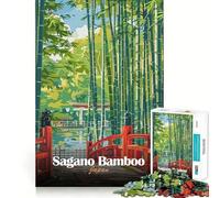 Puzzle da 1000 pezzi raffigurante la foresta di bambù di Sagano, in Giappone, ideale per adulti Gioco di logica e svago, con bordi definiti e design da collezione (50x75cm)