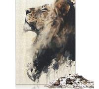 Puzzle da 1000 pezzi raffigurante la maestà del leone, per adulti, regalo di Halloween, puzzle per adulti, decorazioni e regali unici per la casa, 1000 pezzi (38x26 cm)