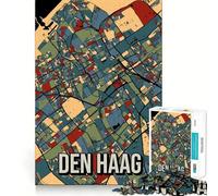 Puzzle da 1000 pezzi raffigurante la mappa della città dell'Aia,Paesi Bassi,con taglio preciso e divertente per il tempo libero Scena natalizia (38x52cm)