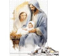 Puzzle da 1000 pezzi raffigurante la Sacra Famiglia - Scena della Natività per adulti, regalo di Halloween, puzzle per adulti, decorazioni e regali unici per la casa (75x50 cm)