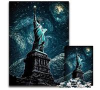 Puzzle da 1000 pezzi raffigurante la Statua della Libertà, decorazione fai da te in legno, sfida per il cervello, per adulti, famiglia, regalo di Natale, 50x75CM/19,68x29,52 pollici.
