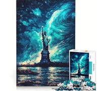 Puzzle da 1000 pezzi raffigurante la Statua della Libertà dipinto ad olio gioco rompicapo difficile e stimolante ideale come regalo per tutta la famiglia 50x75cm