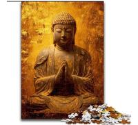 Puzzle da 1000 pezzi raffigurante la statua dorata del Buddha per adulti, giocattoli avvincenti per la decorazione della casa, stimola l'intelligenza cerebrale (26x38cm)