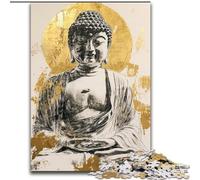 Puzzle da 1000 pezzi raffigurante la statua dorata del Buddha per adulti, giocattoli che creano dipendenza e stimolano l'intelligenza, regali di compleanno per bambini dai 14 anni in su (26x38cm)