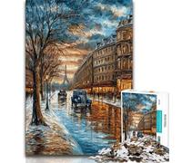Puzzle da 1000 pezzi raffigurante la Torre Eiffel dipinto a olio puzzle da 1000 pezzi per adolescenti regali per rafforzare l'amore tra coppie dai 14 anni in su (50x75cm)