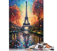 Puzzle da 1000 pezzi raffigurante la Torre Eiffel e l'arte di Parigi, per adulti, di difficoltà elevata, per rafforzare i rapporti tra i membri della famiglia (38x26 cm)