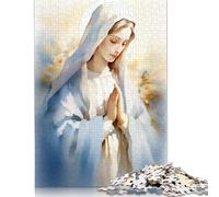 Puzzle da 1000 pezzi raffigurante la Vergine Maria, dipinto ad acquerello - Puzzle della Madonna delle Grazie, giochi educativi per la casa (38x26 cm)