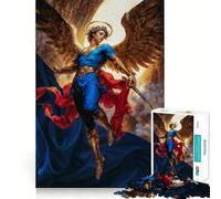 Puzzle da 1000 pezzi raffigurante l'angelo Michele con la spada e le ali dorate,ideale per ragazzi,un gioco cognitivo Perfetto per creare un gioco divertente in famiglia (38x26cm)