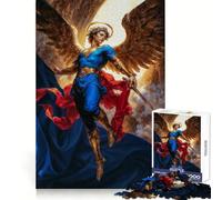 Puzzle da 1000 pezzi raffigurante l'angelo Michele con spada e ali dorate, ideale per adulti Un gioco che stimola la mente, per un divertimento tranquillo Bordi lisci Un regalo perfetto (38x52cm)