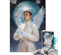 Puzzle da 1000 pezzi raffigurante l'Arcangelo Gabriele al chiaro di luna Un gioco avvincente per coltivare la pazienza Divertente e perfetto come regalo di compleanno (dimensioni 50x75cm)