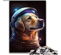 Puzzle da 1000 pezzi raffigurante l'astronauta Golden Retriever,in cartone,26x38cm,perfetto per adolescenti,per rafforzare i legami familiari,come rompicapo e come regalo fai da te per la casa.