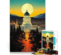 Puzzle da 1000 pezzi raffigurante l'edificio dello Stato della California,con taglio perfetto,divertente gioco di logica e attività di compleanno (50x75cm)