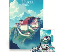 Puzzle da 1000 pezzi raffigurante Lhasa Tibet un gioco impossibile con taglio di precisione e pezzi di forma casuale completamente ad incastro 38x26cm