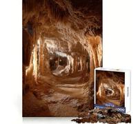 Puzzle da 1000 pezzi raffigurante l'interno di una grotta con stalattiti e stalagmiti,ideale per adolescenti,per favorire la concentrazione,alleviare lo stress e divertirsi Un regalo perfetto 38x26cm