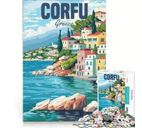 Puzzle da 1000 pezzi raffigurante l'isola di Corfù, Grecia, gioco rompicapo, difficile e stimolante, regalo di compleanno, regalo 50x75cm