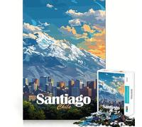 Puzzle da 1000 pezzi raffigurante lo skyline di Santiago del Cile ideale per ragazzi che stimola la memoria facile da completare e perfetto per il tempo libero Taglio preciso Decorazione murale