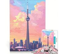 Puzzle da 1000 pezzi raffigurante lo skyline di Toronto al tramonto gioco educativo divertente antistress ideale per rafforzare il legame di coppia 50x75cm
