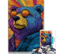 Puzzle da 1000 pezzi raffigurante l'orso bruno, per adulti e adolescenti, giocattolo educativo ideale come regalo per tutta la famiglia, 38x26cm
