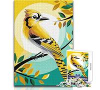 Puzzle da 1000 pezzi raffigurante l'uccello ghiandaia alba giallo dorato su un ramo,per adolescenti,gioco educativo per lo sviluppo delle competenze,regalo perfetto per momenti speciali,38x52cm