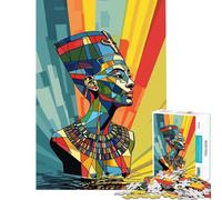 Puzzle da 1000 pezzi raffigurante Nefertiti regina d'Egitto Un gioco avvincente per coltivare la pazienza perfetto come decorazione e regalo di compleanno (dimensioni 38x26cm)