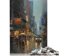 Puzzle da 1000 pezzi raffigurante New York City, Stati Uniti, dipinto a olio, per adulti e adolescenti, puzzle in legno per adulti, gioco educativo, giocattolo, 1000 pezzi (75x50 cm)