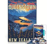 Puzzle da 1000 pezzi raffigurante Queenstown, Nuova Zelanda, decorazione da parete, stimolante da completare, ideale per rafforzare l'amore tra le coppie 38x52cm