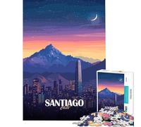 Puzzle da 1000 pezzi raffigurante Santiago del Cile di notte un gioco educativo ideale come regalo di compleanno o per decorare la casa (dimensioni 38x52cm)
