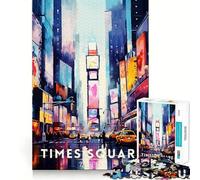Puzzle da 1000 pezzi raffigurante Times Square a New York, con bordi sottili, un'attività creativa che stimola la mente e rilassa l'anima, un regalo di Natale artistico (38x52cm)