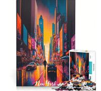 Puzzle da 1000 pezzi raffigurante Times Square a New York gioco rompicapo per allenare mente e mani ideale come decorazione da scrivania 38x52cm