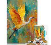 Puzzle da 1000 pezzi raffigurante un airone dipinto a olio, per adulti e adolescenti, aiuta il cervello a esercitare i giocattoli avvincenti per coltivare la pazienza, ottimo regalo, 75x50cm