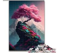 Puzzle da 1000 pezzi raffigurante un albero di ciliegio in fiore rosa,perfetto per adolescenti,per rafforzare i legami familiari,come rompicapo e come regalo fai da te per la casa (50x75cm)