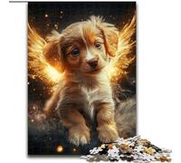 Puzzle da 1000 pezzi raffigurante un angelo o un Golden Retriever, in cartone, 26x38cm, perfetto per adolescenti, per rafforzare i legami familiari, come rompicapo e come regalo fai da te per la casa