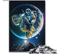 Puzzle da 1000 pezzi raffigurante un astronauta in sella a una motocicletta, per adulti, dimensioni 26x38cm, regalo perfetto per genitori, amanti e amici - età 14+