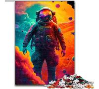 Puzzle da 1000 pezzi raffigurante un astronauta nel cielo colorato, per adulti, divertente da fare in famiglia, perfetto per compleanni e feste, dimensioni 50x75cm