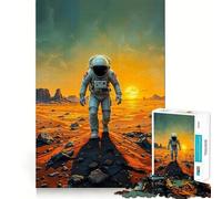 Puzzle da 1000 pezzi raffigurante un astronauta su Marte,con disegno a intaglio preciso Gioco stimolante per la mente,ideale per il tempo libero e come regalo di Natale (38x52cm)