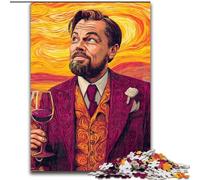 Puzzle da 1000 pezzi raffigurante un attore che beve vino rosso Puzzle da 1000 pezzi per adulti, idea regalo per le feste, opera d'arte umoristica, grafica dettagliata (dimensioni 26x38cm)