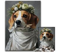 Puzzle da 1000 pezzi raffigurante un Beagle, dipinto a olio, in legno, giocattolo educativo intellettuale, ottimo regalo per adulti e adolescenti, 50x75cm
