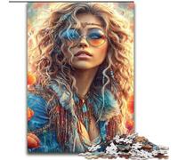 Puzzle da 1000 pezzi raffigurante un bellissimo angelo oscuro femminile,realizzato in legno,idea regalo per le feste,opera d'arte umoristica,opera d'arte dettagliata,50X75cm,ideale per compleanni