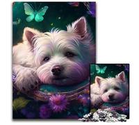 Puzzle da 1000 pezzi raffigurante un bellissimo West Highland Terrier, per adulti, rompicapo stimolante per adolescenti, divertente serata di giochi in famiglia, 26X38CM/10,23x14,96 pollici.