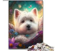 Puzzle da 1000 pezzi raffigurante un bellissimo West Highland Terrier. Puzzle da 1000 pezzi per adulti, stimolante e fai da te per appassionati, regalo perfetto per rilassarsi (dimensioni 26x38cm).