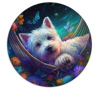Puzzle da 1000 pezzi raffigurante un bellissimo West Highland Terrier, puzzle impossibili per adulti, rompicapo impegnativo per adolescenti, divertente serata di giochi in famiglia, 67,5x67,5 cm