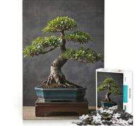 Puzzle da 1000 pezzi raffigurante un bonsai in vaso, decorazione da parete, divertente antistress, ideale come regalo 38x52cm