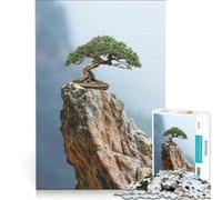 Puzzle da 1000 pezzi raffigurante un bonsai su una cima rocciosa, gioco educativo, rilassante e stimolante per la mente, ideale come decorazione da scrivania 38x26cm