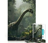Puzzle da 1000 pezzi raffigurante un brachiosauro preistorico per adulti, con memoria, sollevamento lento, piacevole assemblaggio dell'immagine, regalo creativo 50x75cm