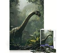 Puzzle da 1000 pezzi raffigurante un brachiosauro preistorico per adulti, con memoria, sollevamento lento, piacevole assemblaggio dell'immagine, regalo creativo 50x75cm